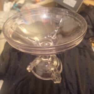 Hobbs EAPG Glass Bearded Man Viking Bowl Compote Footed 7” Diameter No Lid